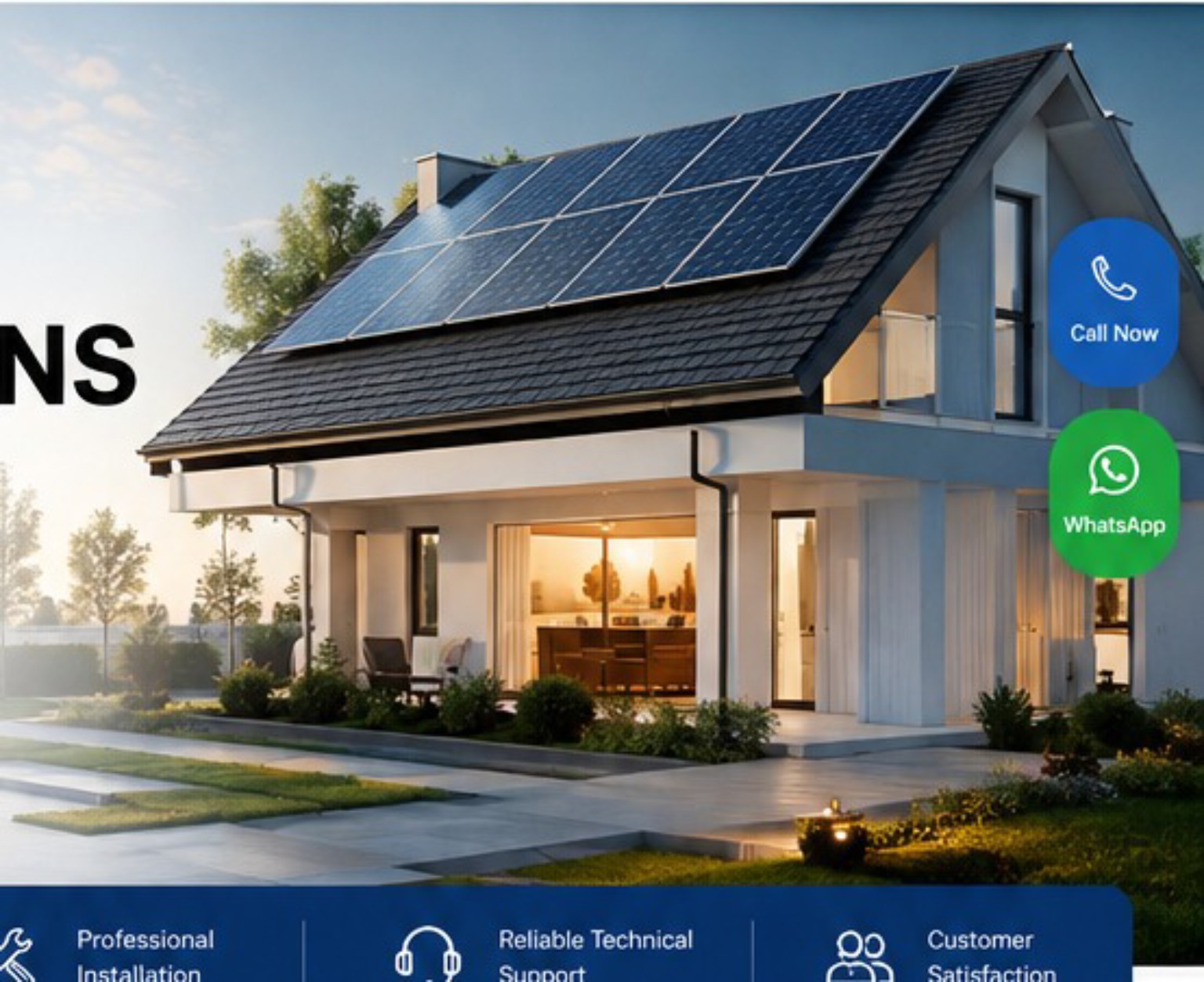Solar panels installed on a modern home